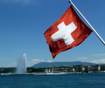 Jet d'Eau mit Schweizerkreuz